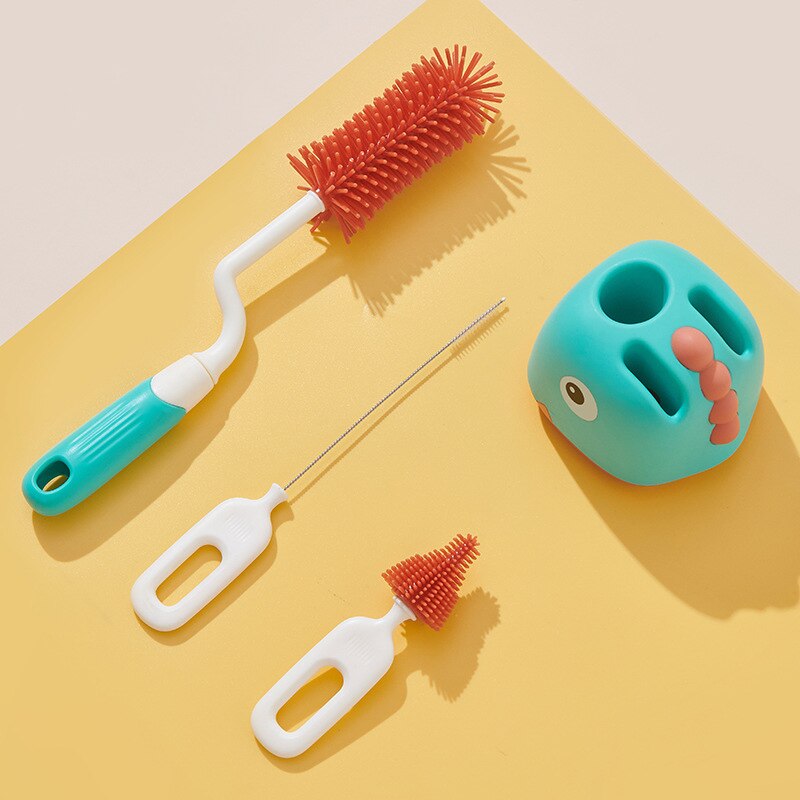 Kit Escova Higiênica de Silicone para Mamadeira 4Pçs